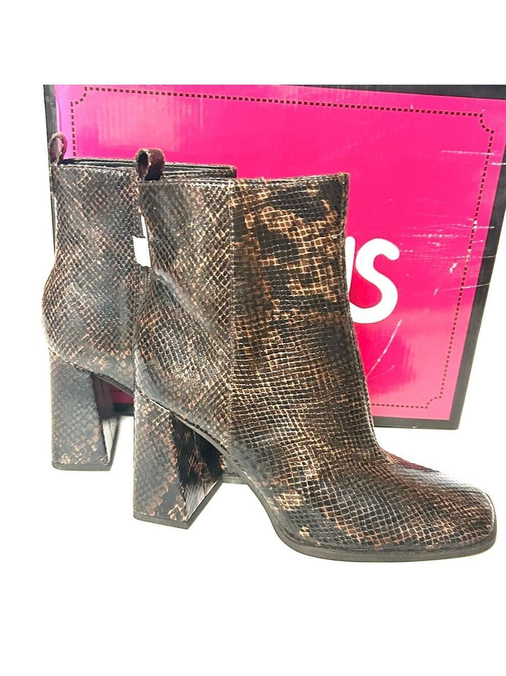 Circus Sam Edelman Pascha Snake Print Boots Coffee Size 6.5 NWT
